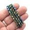 Peacock Faceted Olive Shaped Czech Glass Beads (1 strand/25 beads) (B616)